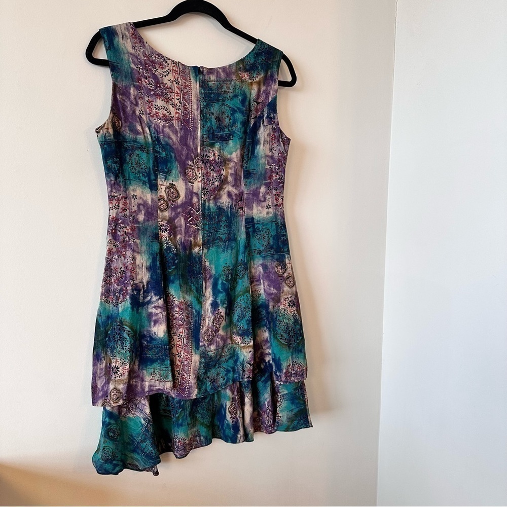 Vintage “Allegra” Floral Watercolour Tiered Dress - Picture 6 of 14